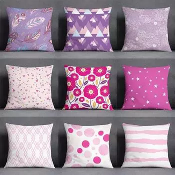 Наволочка с розовым цветком для украшения интерьера, офиса, гостиной, дома 40x40cm