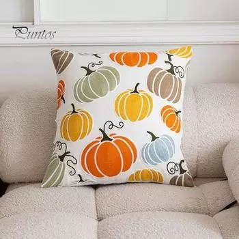 Наволочка с вышивкой в виде тыквы 3D, квадратная форма, скрытая застежка-молния, наволочка для подушки в фермерском стиле, для спальни, гостиной, дивана, для вечеринки по случаю Дня благодарения 45x45cm A
