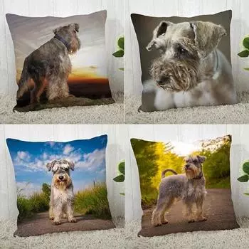 Наволочка Шнауцер Современный дом Украшение гостиной 40x40cm