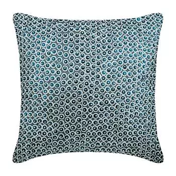 Наволочка The HomeCentric Голубая наволочка с блестками в горошек Блестящие наволочки с блестками Шелковая наволочка Наволочка с кругами и точками - Metal Daze 12 x 12 inch синий