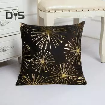Наволочка в классическом стиле с бронзовым принтом листьев, квадратная форма, наволочка для украшения спальни, гостиной, дивана C