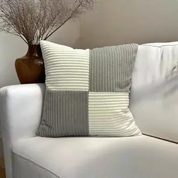 Наволочка в полоску, контрастный цвет, пэчворк, скрытая застежка-молния, 45*45 см, наволочка для подушки, спальни, гостиной, дивана, украшение для новогодней вечеринки