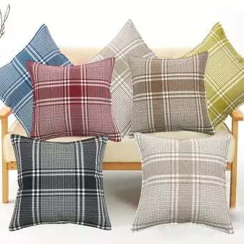 Наволочка в скандинавском стиле, наволочка с решетчатым рисунком для отдыха, наволочка в стиле ретро, украшение для дивана, спальни, наволочка кофейный