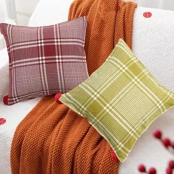 Наволочка в скандинавском стиле, наволочка с решетчатым рисунком для отдыха, наволочка в стиле ретро, украшение для дивана, спальни, наволочка кофейный