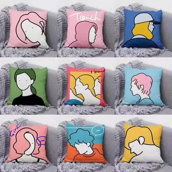 Наволочка в стиле аниме для украшения общежития, офиса, гостиной, дивана, дома, наволочка 40x40cm