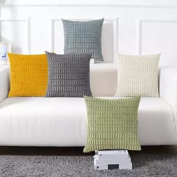 Наволочка в стиле бохо, однотонная, квадратная, легко заменяется, подходит для спальни, гостиной 45x45cm зелёный