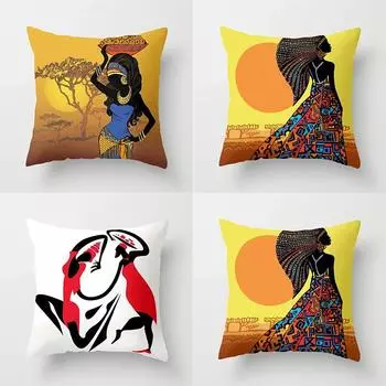 Наволочка в стиле древнеегипетской фрески для автомобиля, украшения для офиса, гостиной, дома 40x40cm