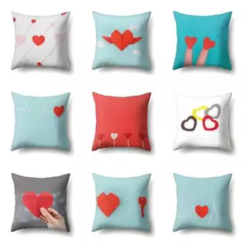 Наволочка в виде персикового сердца для дома, гостиной, мягкая декоративная наволочка для дивана, наволочка для спальни 40x40cm