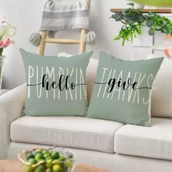 Наволочка Yousheng, элегантный прочный льняной чехол с рисунком «Счастливая осень», День благодарения, тыква, наволочки для дома 45cm B