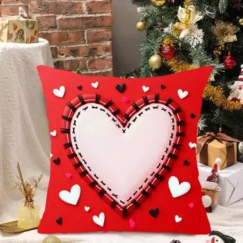 Наволочка Yousheng ко Дню святого Валентина, квадратная форма, клетчатая печать, офисная наволочка для дивана, декоративная наволочка для гостиной, спальни, наволочка для сиденья автомобиля 45x45cm A