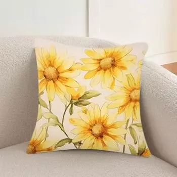 Наволочки 17,7X17,7 дюймов Декор подсолнечника Чехлы для подушек Открытый Желтые наволочки Декор Диван Гостиная Двухсторонний дизайн CC2PS454511C2