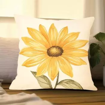 Наволочки 17,7X17,7 дюймов Декор подсолнечника Чехлы для подушек Открытый Желтые наволочки Декор Диван Гостиная Двухсторонний дизайн CC2PS454511C3