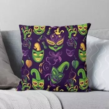 Наволочки 17,7x17,7 дюймов, наволочки для Марди Гра, Гном, Маска Флер Де Лис, Счастливая Марди Гра, наволочки, украшение для праздничной вечеринки CC2PS454512C2