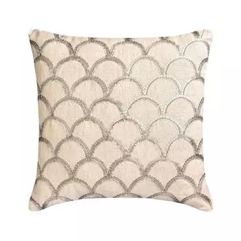 Наволочки HomeCentric Серебряные наволочки Льняные блестки Вышивка Декоративные подушки для дивана Геометрический современный стиль Пасха - Серебряный аккорд 12 x 12 inch серебряный