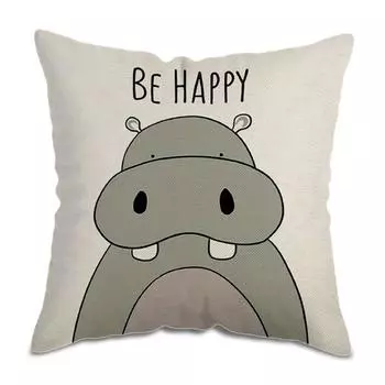 Наволочки с изображением животных из мультфильмов, двухсторонняя печать, бегемот, подходит для дивана, домашнего декора, наволочки CC2PS454533C28