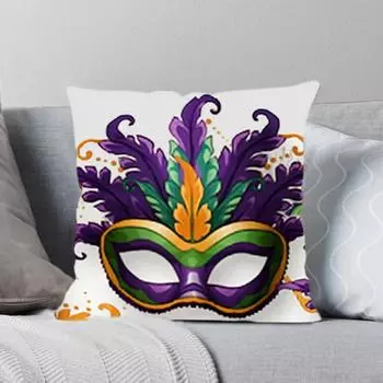 Наволочки с карнавальной маской и узором, двухсторонний узор, 17,7x17,7 дюймов, наволочка для дивана, домашнего декора, без вставки для подушки CC2PS454512C8