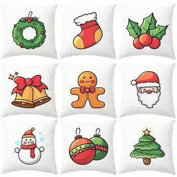 Наволочки с популярным принтом на Рождество, наволочки для дивана в гостиной, наволочки для спальни 40x40cm