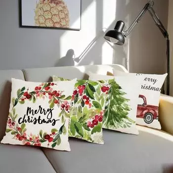 Наволочки с принтом листьев в рождественском стиле с потайной молнией для дивана, декоративная наволочка для подушки, новая 45x45cm A