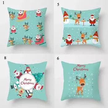 Наволочки с рождественской тематикой Аксессуары для автомобиля Офис Санта-Клаус Гостиная Диван Домашние наволочки 40x40cm