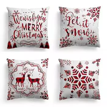 Наволочки с рождественской тематикой Аксессуары для автомобиля Офис Санта-Клаус Гостиная Диван Домашние наволочки 40x40cm