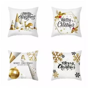 Наволочки с рождественской тематикой Аксессуары для автомобиля Офис Санта-Клаус Гостиная Диван Домашние наволочки 40x40cm