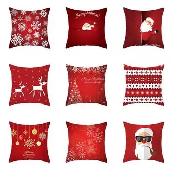 Наволочки с рождественской тематикой Аксессуары для автомобиля Офис Санта-Клаус Гостиная Диван Домашние наволочки 40x40cm