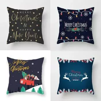 Наволочки с рождественской тематикой Аксессуары для автомобиля Офис Санта-Клаус Гостиная Диван Домашние наволочки 40x40cm