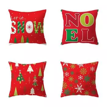 Наволочки с рождественской тематикой Аксессуары для автомобиля Офис Санта-Клаус Гостиная Диван Домашние наволочки 40x40cm