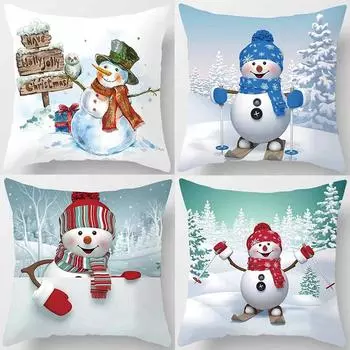 Наволочки с рождественской тематикой Аксессуары для автомобиля Офис Санта-Клаус Гостиная Диван Домашние наволочки 40x40cm