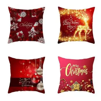 Наволочки с рождественской тематикой Аксессуары для автомобиля Офис Санта-Клаус Гостиная Диван Домашние наволочки 40x40cm