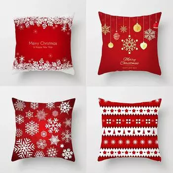 Наволочки с рождественской тематикой Аксессуары для автомобиля Офис Санта-Клаус Гостиная Диван Домашние наволочки 40x40cm
