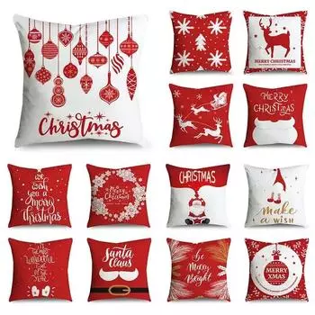 Наволочки с рождественской тематикой Аксессуары для автомобиля Офис Санта-Клаус Гостиная Диван Домашние наволочки 40x40cm