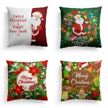 Наволочки с рождественской тематикой Аксессуары для автомобиля Офис Санта-Клаус Гостиная Диван Домашние наволочки 40x40cm