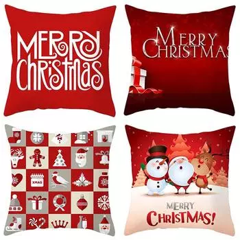 Наволочки с рождественской тематикой Аксессуары для автомобиля Офис Санта-Клаус Гостиная Диван Домашние наволочки 40x40cm
