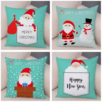 Наволочки с рождественской тематикой Аксессуары для автомобиля Офис Санта-Клаус Гостиная Диван Домашние наволочки 40x40cm