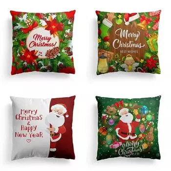 Наволочки с рождественской тематикой Аксессуары для автомобиля Офис Санта-Клаус Гостиная Диван Домашние наволочки 40x40cm