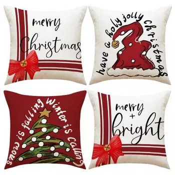 Наволочки с рождественской тематикой Аксессуары для автомобиля Офис Санта-Клаус Гостиная Диван Домашние наволочки 40x40cm