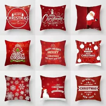 Наволочки с рождественской тематикой Аксессуары для автомобиля Офис Санта-Клаус Гостиная Диван Домашние наволочки 40x40cm