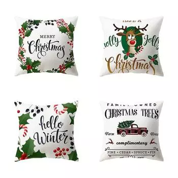 Наволочки с рождественской тематикой Аксессуары для автомобиля Офис Санта-Клаус Гостиная Диван Домашние наволочки 40x40cm