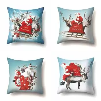 Наволочки с рождественской тематикой Аксессуары для автомобиля Офис Санта-Клаус Гостиная Диван Домашние наволочки 40x40cm
