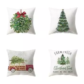 Наволочки с рождественской тематикой Аксессуары для автомобиля Офис Санта-Клаус Гостиная Диван Домашние наволочки 40x40cm