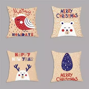 Наволочки с рождественской тематикой Аксессуары для автомобиля Офис Санта-Клаус Гостиная Диван Домашние наволочки 40x40cm