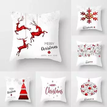 Наволочки с рождественской тематикой Аксессуары для автомобиля Офис Санта-Клаус Гостиная Диван Домашние наволочки 40x40cm
