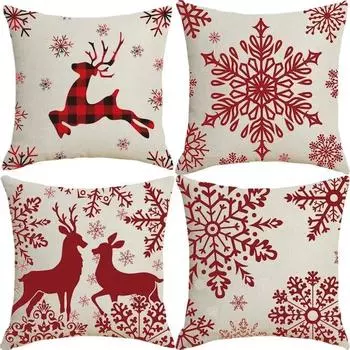 Наволочки с рождественской тематикой Аксессуары для автомобиля Офис Санта-Клаус Гостиная Диван Домашние наволочки 40x40cm