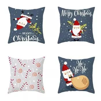 Наволочки с рождественской тематикой Аксессуары для автомобиля Офис Санта-Клаус Гостиная Диван Домашние наволочки 40x40cm