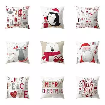 Наволочки с рождественской тематикой Аксессуары для автомобиля Офис Санта-Клаус Гостиная Диван Домашние наволочки 40x40cm