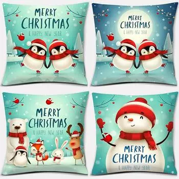 Наволочки с рождественской тематикой Аксессуары для автомобиля Офис Санта-Клаус Гостиная Диван Домашние наволочки 40x40cm