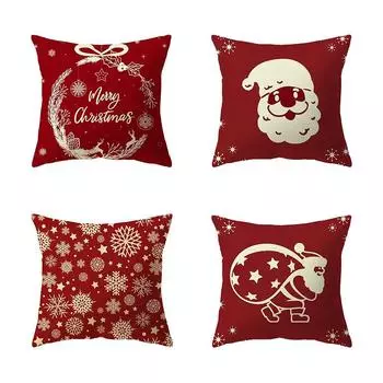 Наволочки с рождественской тематикой Аксессуары для автомобиля Офис Санта-Клаус Гостиная Диван Домашние наволочки 40x40cm