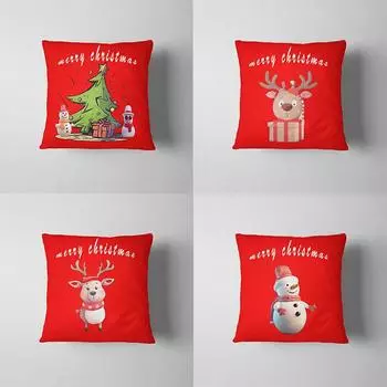 Наволочки с рождественской тематикой Аксессуары для автомобиля Офис Санта-Клаус Гостиная Диван Домашние наволочки 40x40cm