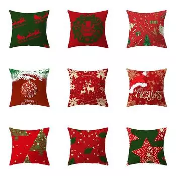 Наволочки с рождественской тематикой Аксессуары для автомобиля Офис Санта-Клаус Гостиная Диван Домашние наволочки 40x40cm